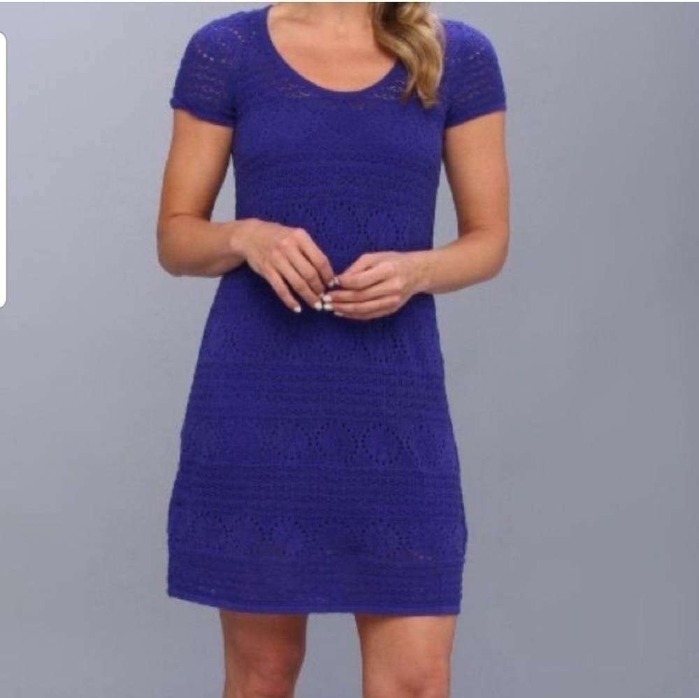 Lilly Pulitzer Paulette Crochet Shift Dress/Coverup Size S Blue